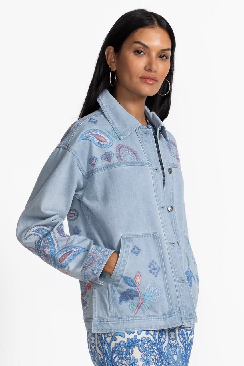 Johnny Was Women TRAPUNTO DENIM CHORE JACKET