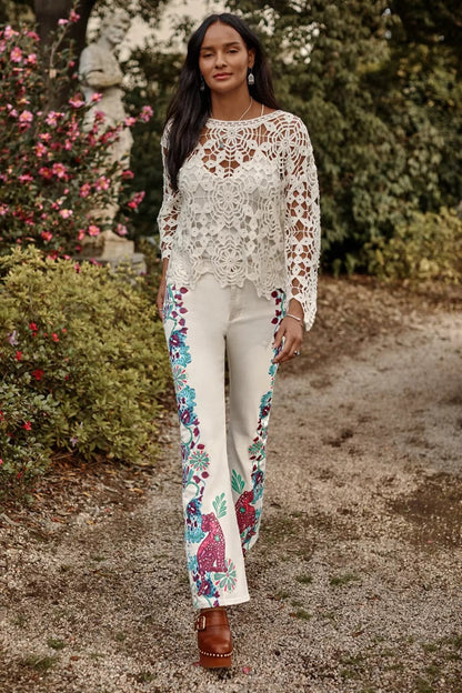 Johnny Was Women THE PICADO CROCHET PULLOVER