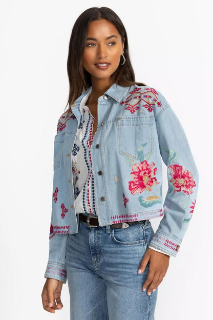 Johnny Was Women CROPPED DENIM JACKET
