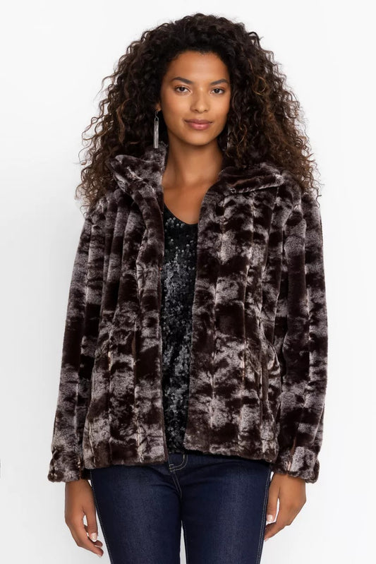 Johnny Was Women CROPPED FAUX FUR JACKET