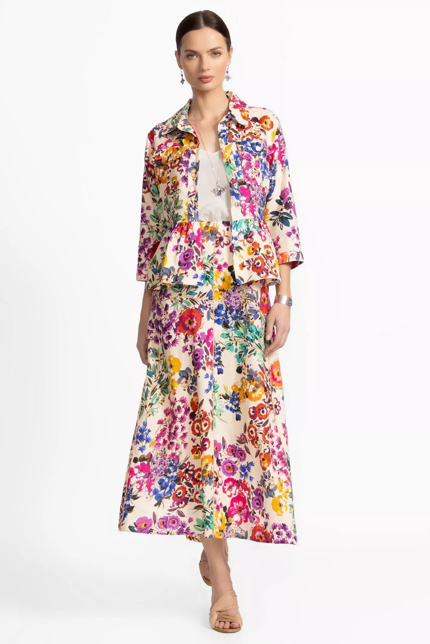 Johnny Was Women LINEN SEAMED SKIRT