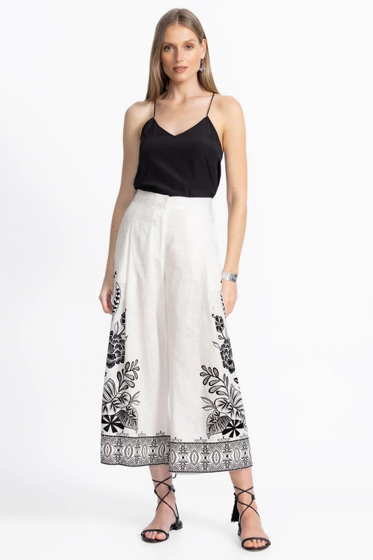 Johnny Was Women PLEATED LINEN CULOTTE