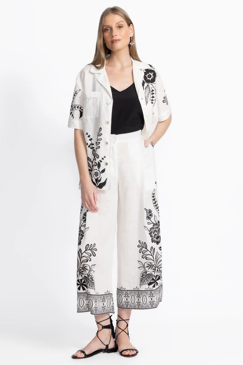 Johnny Was Women PLEATED LINEN CULOTTE