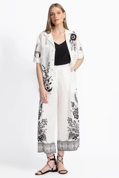 Johnny Was Women PLEATED LINEN CULOTTE
