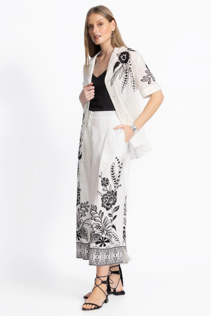 Johnny Was Women PLEATED LINEN CULOTTE