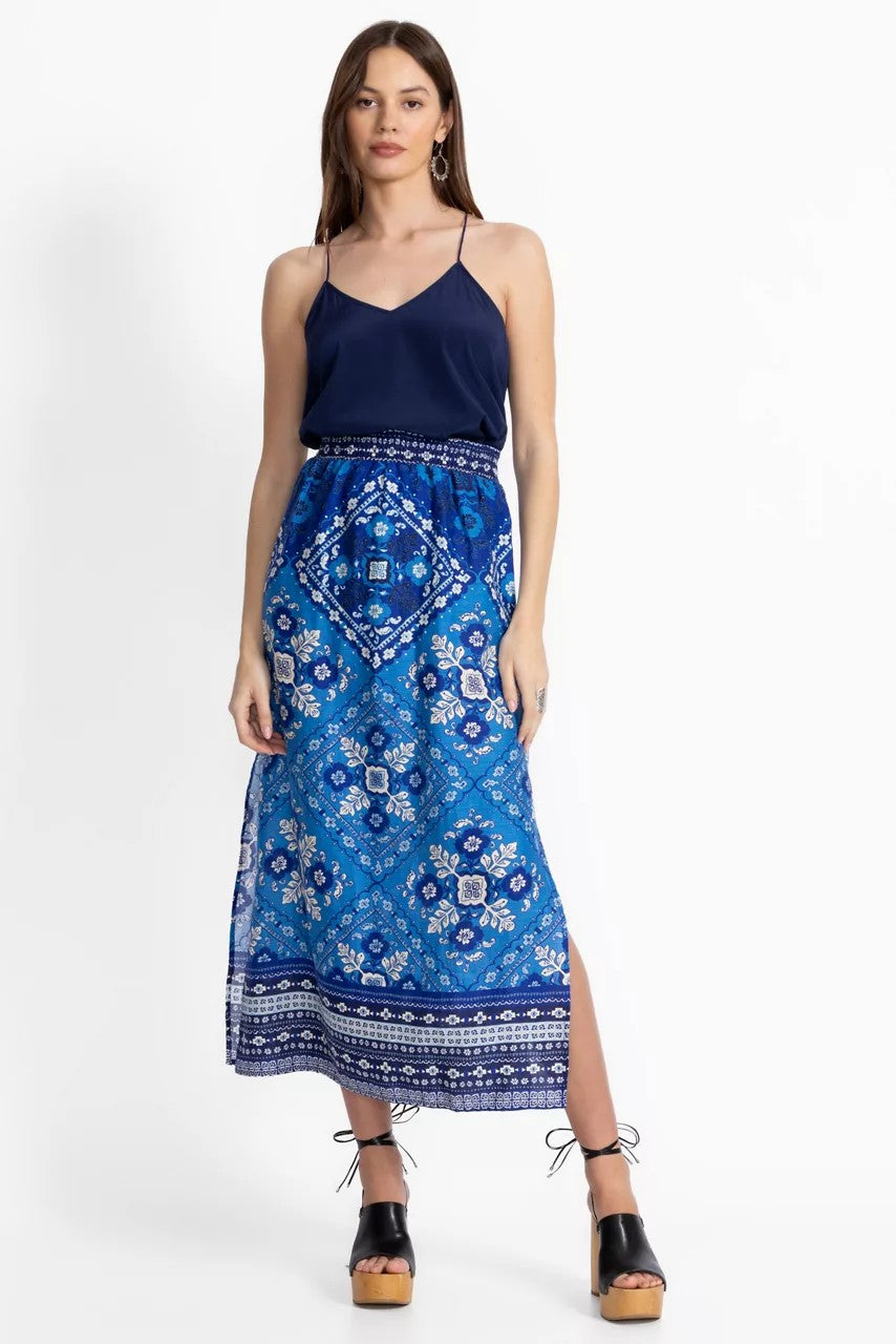Johnny Was Women LINEN HIGH SLIT SKIRT