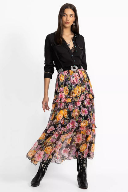 Johnny Was Women TERRA TIERED MAXI SKIRT