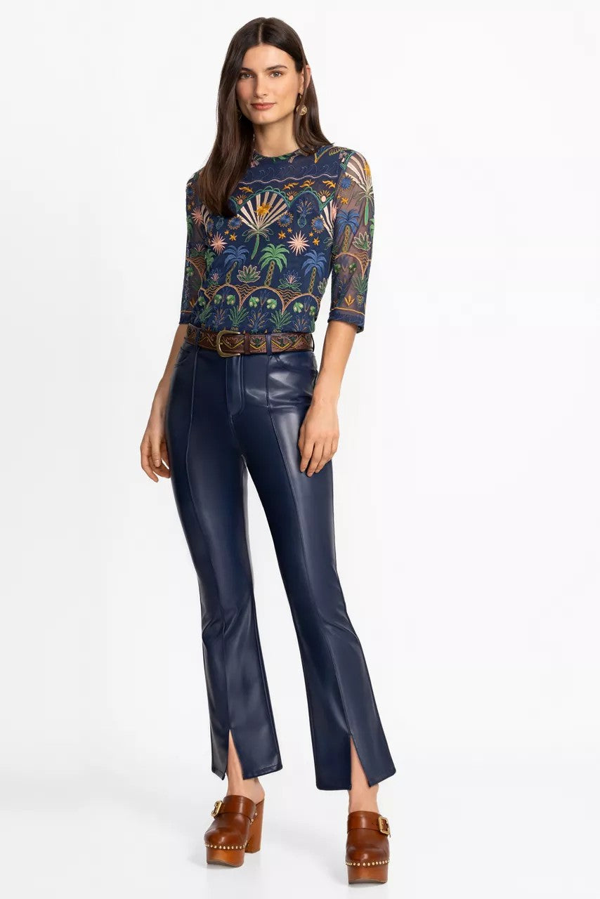 Johnny Was Women THE SLIT FLARE VEGAN LEATHER PANT