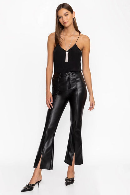 Johnny Was Women THE SLIT FLARE VEGAN LEATHER PANT
