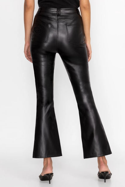 Johnny Was Women THE SLIT FLARE VEGAN LEATHER PANT