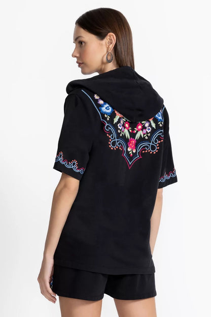 Johnny Was Women BEE ACTIVE NOTCHED PULLOVER HOODIE