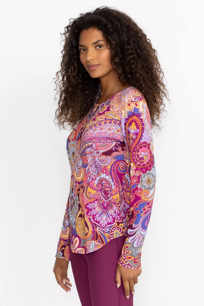 Johnny Was Women BEE ACTIVE RIBBED LONG SLEEVE TEE