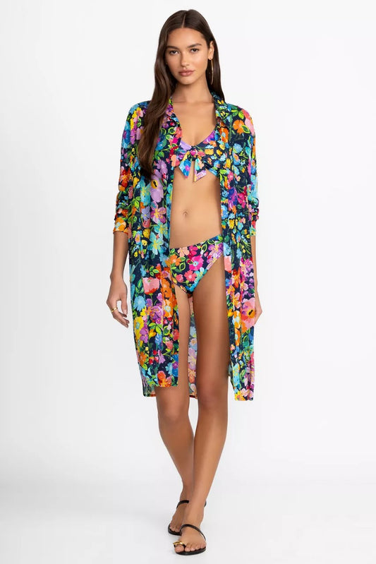 Johnny Was Women WILD BLOOM LONG SHIRT DRESS