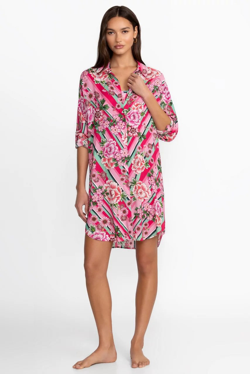 Johnny Was Women BOCARDI BUTTON DOWN SHIRT DRESS