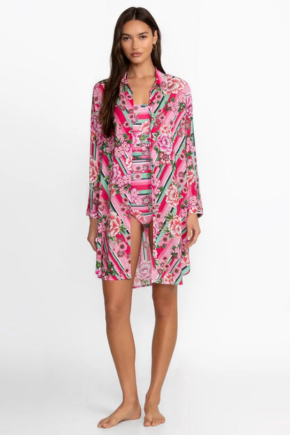 Johnny Was Women BOCARDI BUTTON DOWN SHIRT DRESS