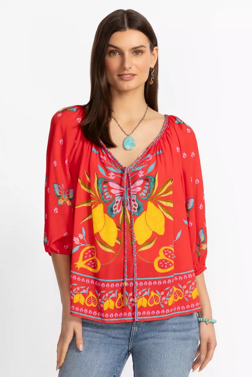 Johnny Was Women MONACO PEASANT BLOUSE