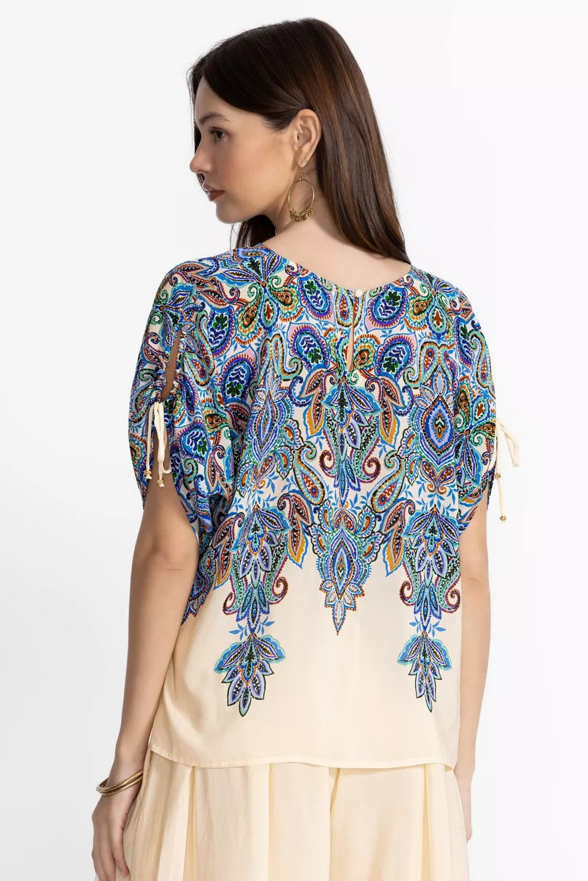 Johnny Was Women RUCHED SLEEVE BLOUSE