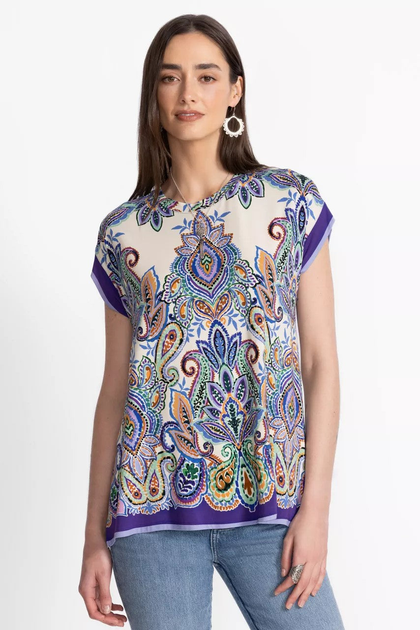 Johnny Was Women THE JANIE FAVORITE CREW NECK DRAPED TEE