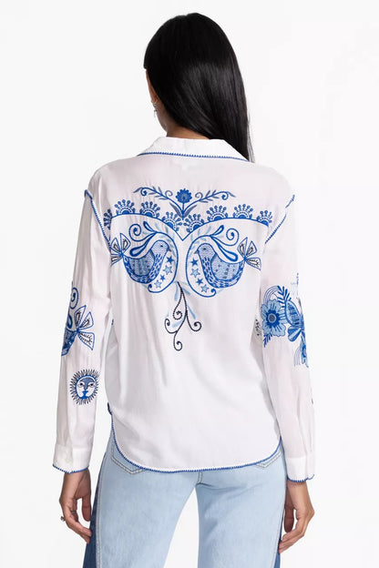 Johnny Was Women POCKET RELAXED SHIRT