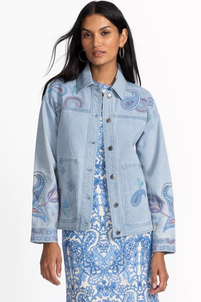 Johnny Was Women TRAPUNTO DENIM CHORE JACKET