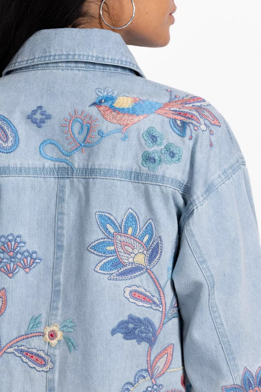 Johnny Was Women TRAPUNTO DENIM CHORE JACKET
