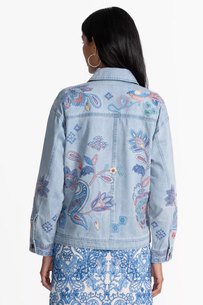 Johnny Was Women TRAPUNTO DENIM CHORE JACKET