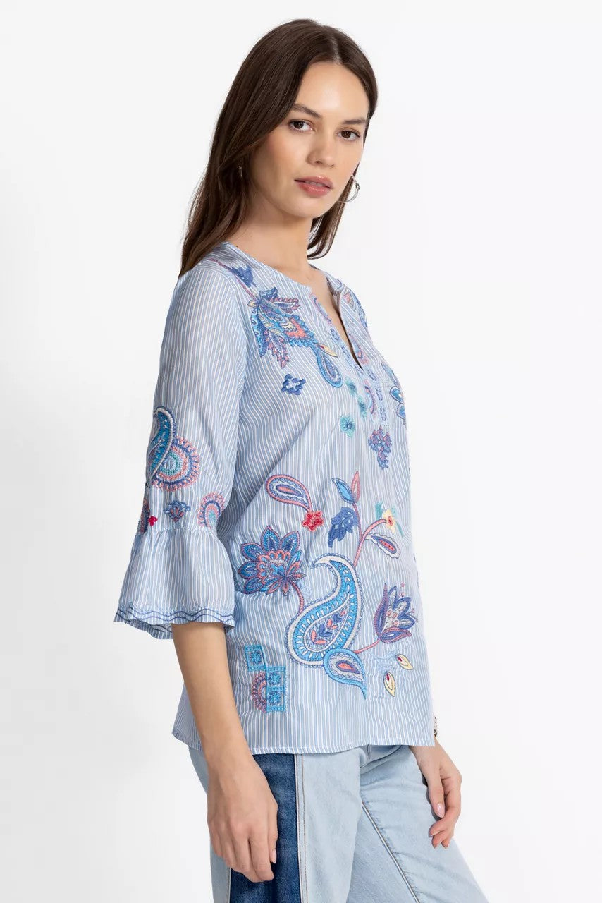 Johnny Was Women RUFFLE SLEEVE BLOUSE