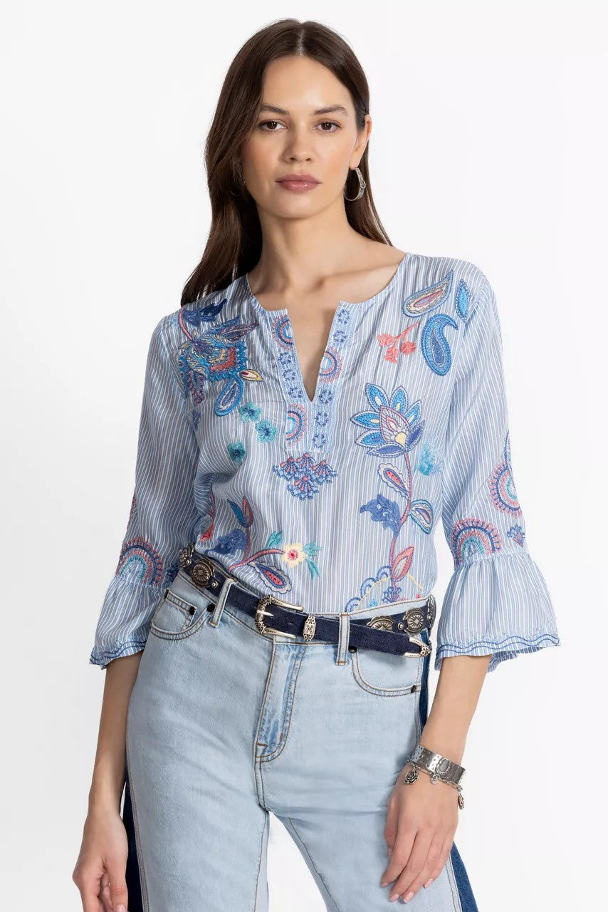 Johnny Was Women RUFFLE SLEEVE BLOUSE