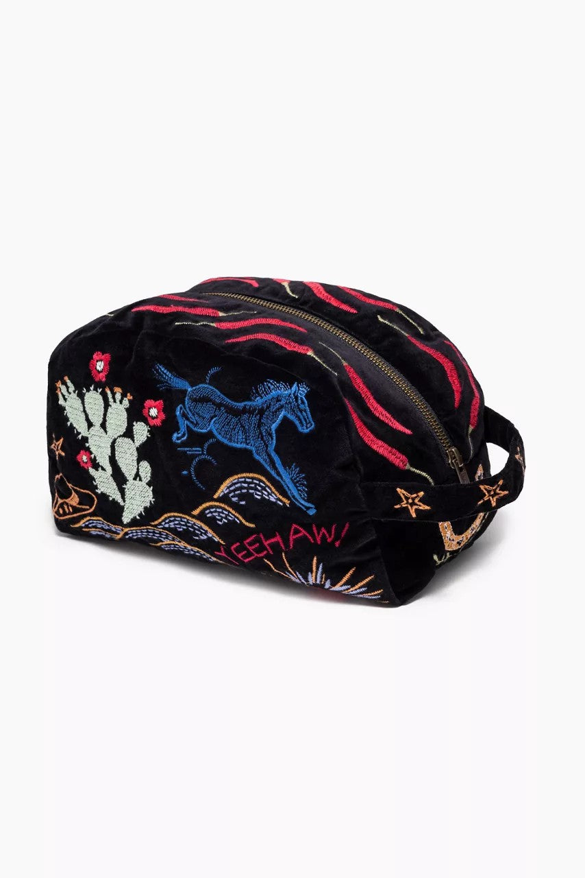 Johnny Was Women TEXAS COTTON VELVET MAKEUP BAG