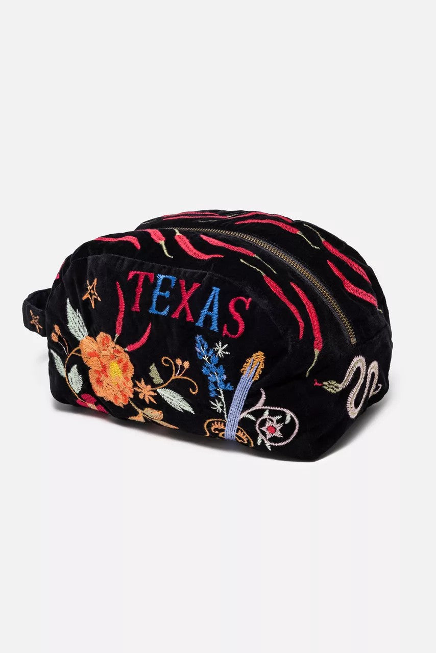 Johnny Was Women TEXAS COTTON VELVET MAKEUP BAG