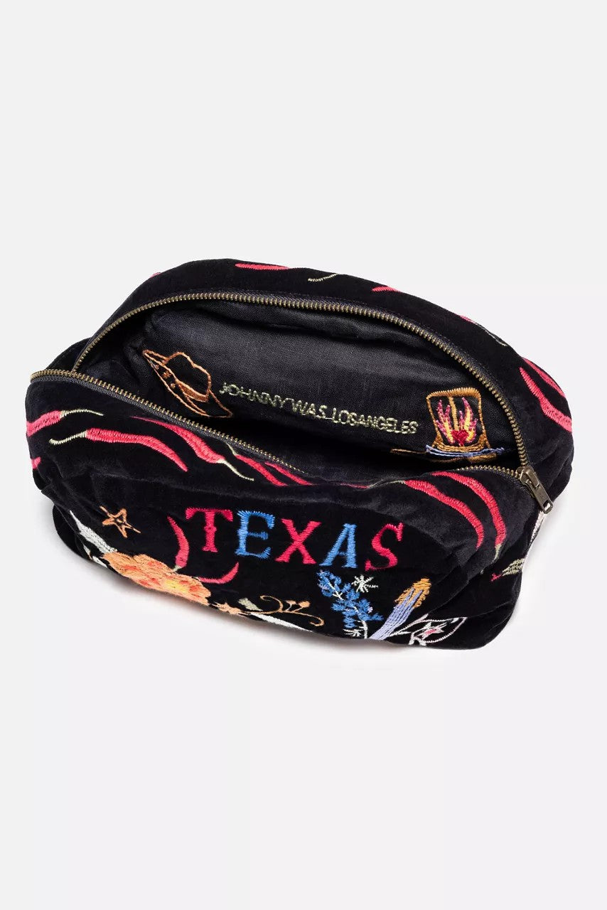 Johnny Was Women TEXAS COTTON VELVET MAKEUP BAG