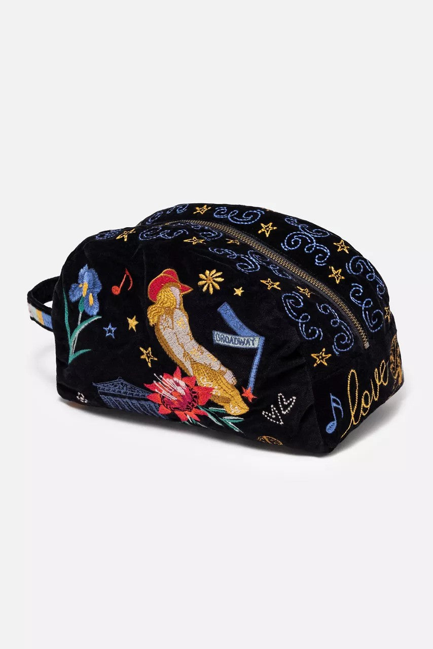Johnny Was Women NASHVILLE COTTON VELVET MAKEUP BAG