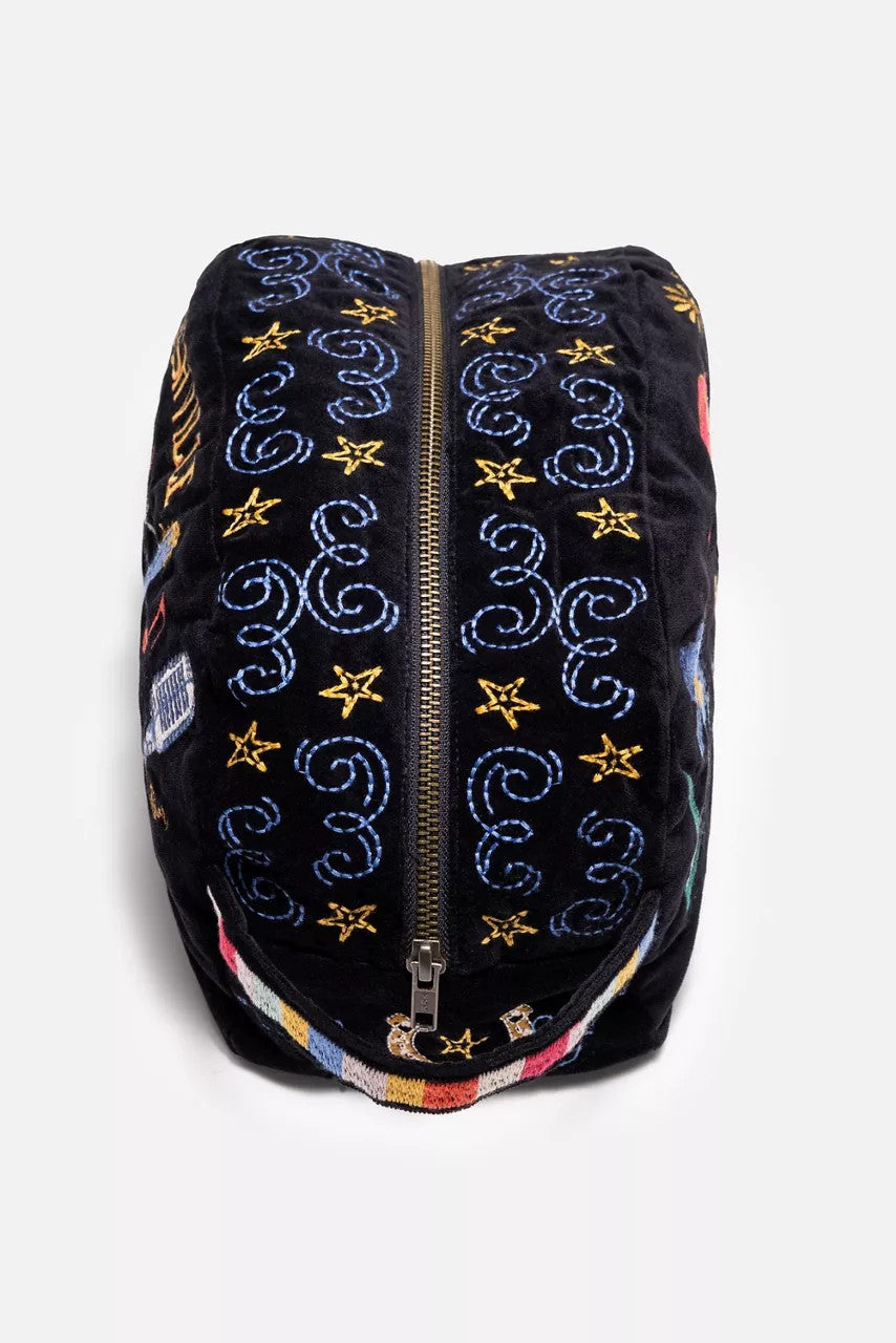 Johnny Was Women NASHVILLE COTTON VELVET MAKEUP BAG