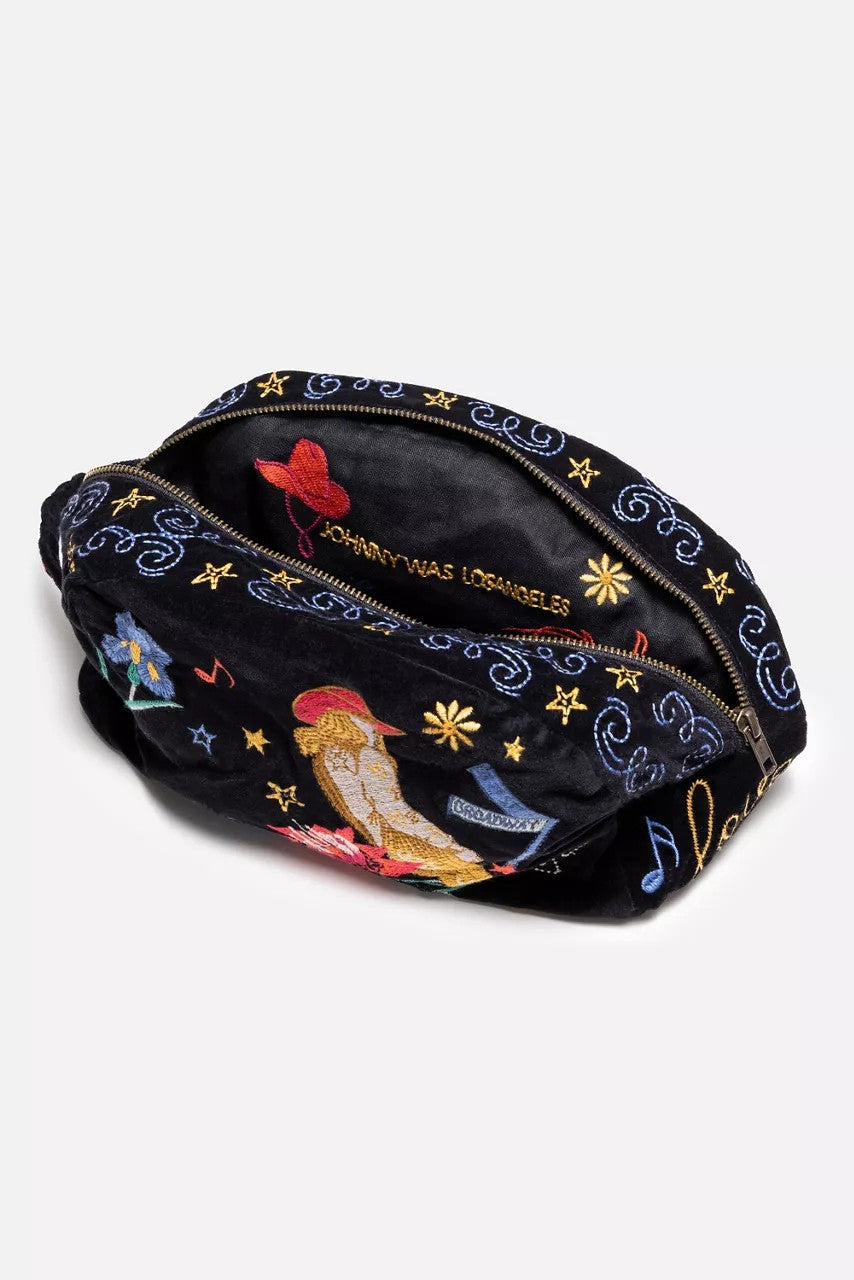 Johnny Was Women NASHVILLE COTTON VELVET MAKEUP BAG