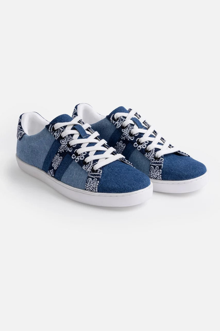 Johnny Was Women BANDANA EMBROIDERED DENIM SNEAKER