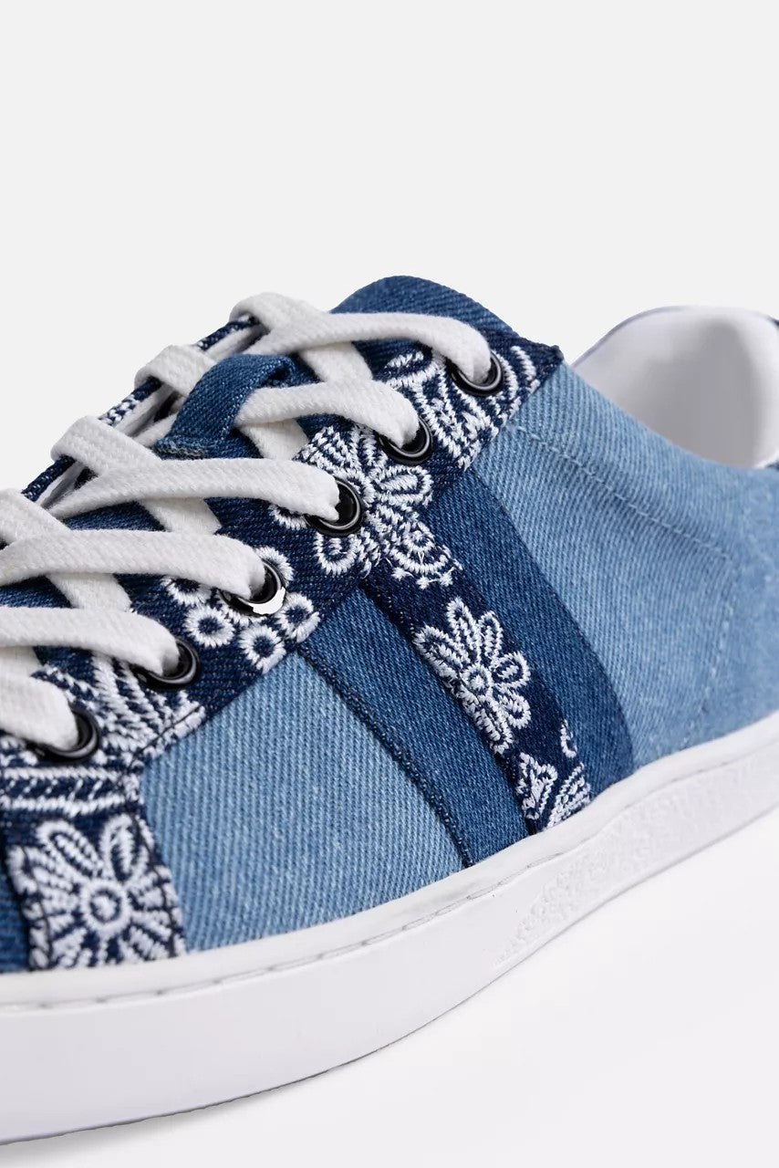 Johnny Was Women BANDANA EMBROIDERED DENIM SNEAKER