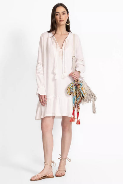 Johnny Was Women GAUZE RUFFLE TIER MINI DRESS
