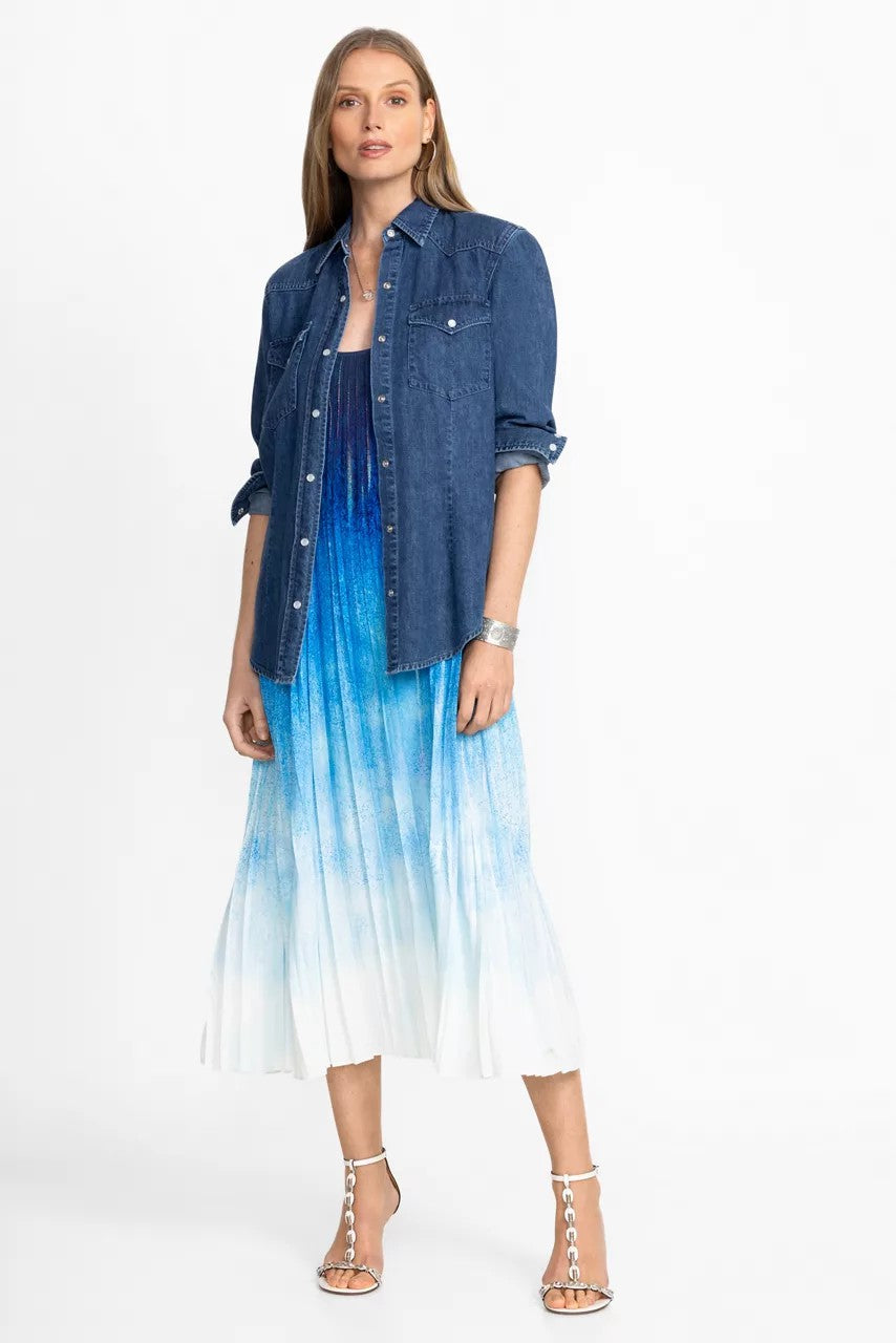 Johnny Was Women TYE PLEATED MIDI DRESS