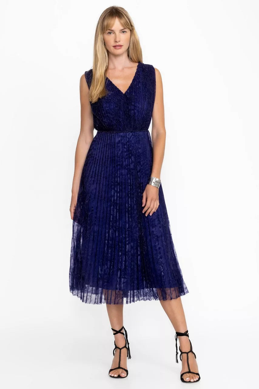 Johnny Was Women CLARIO PLEATED MIDI DRESS