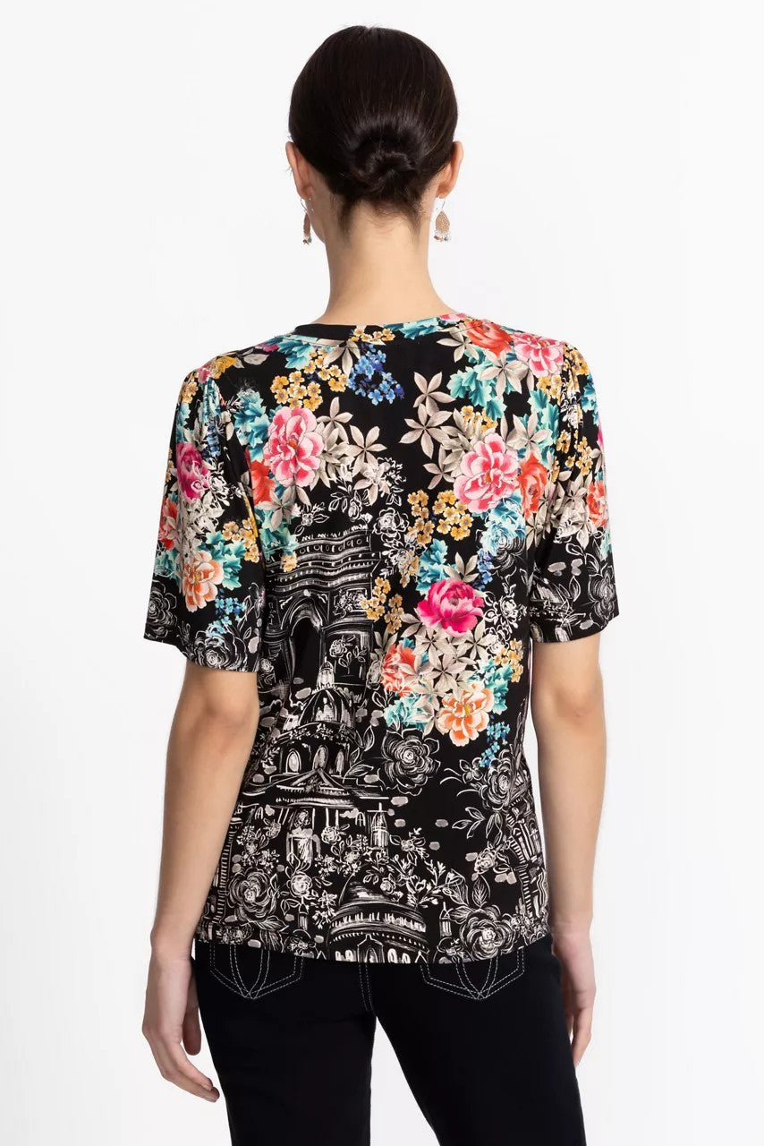 Johnny Was Women THE JANIE FAVORITE KIMONO SLEEVE MANDARIN TEE
