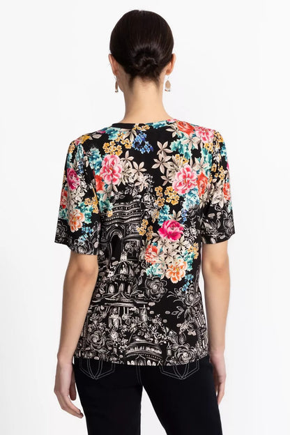 Johnny Was Women THE JANIE FAVORITE KIMONO SLEEVE MANDARIN TEE