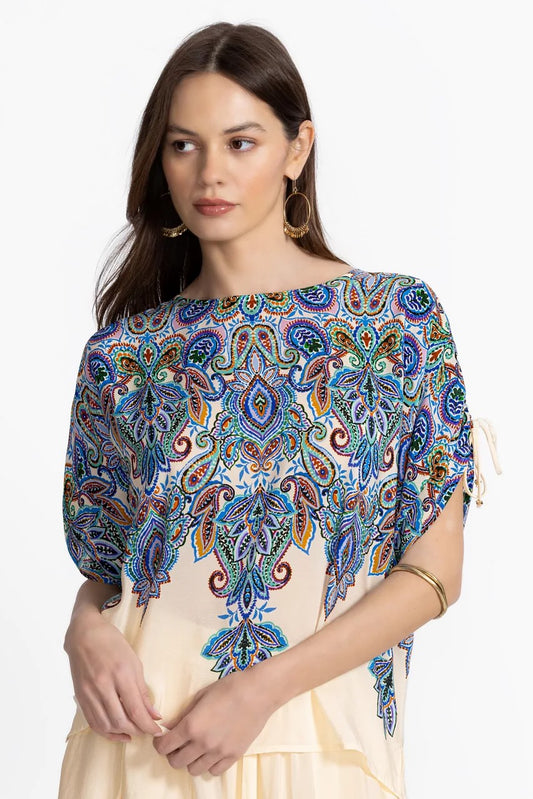 Johnny Was Women RUCHED SLEEVE BLOUSE