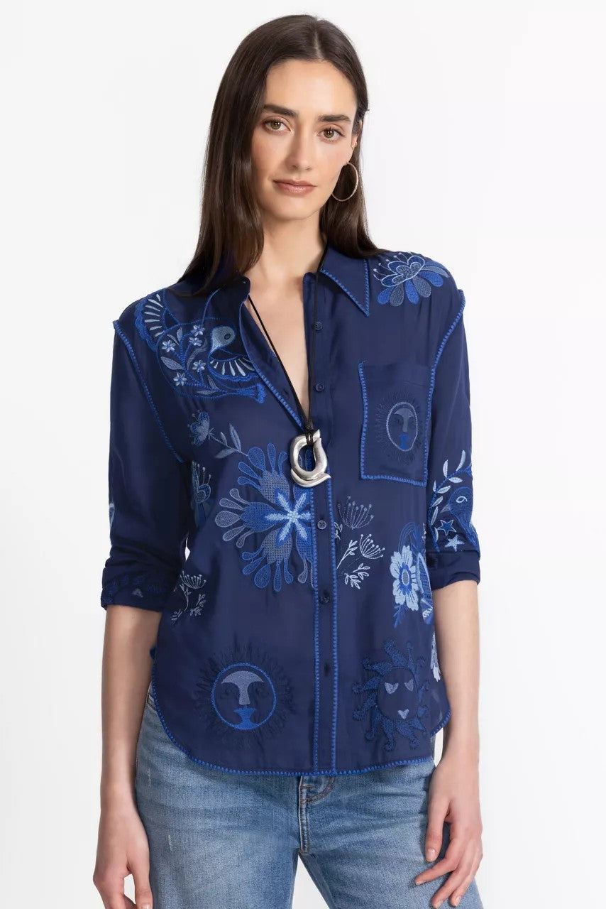 Johnny Was Women POCKET RELAXED SHIRT