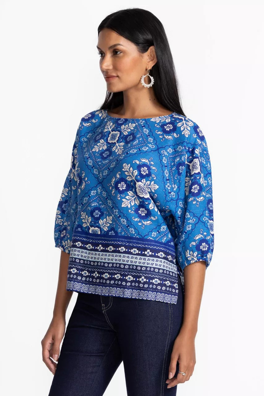 Johnny Was Women LINEN BOATNECK BLOUSE