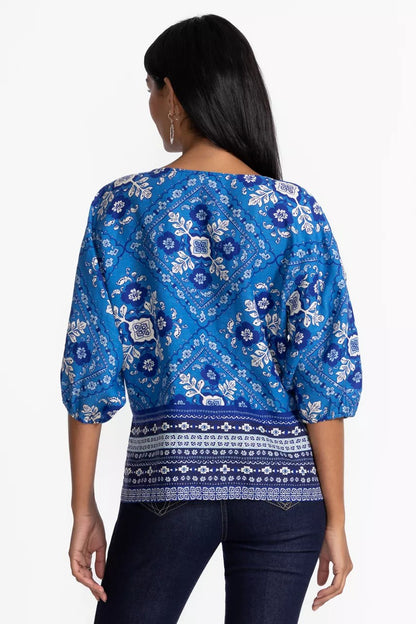 Johnny Was Women LINEN BOATNECK BLOUSE