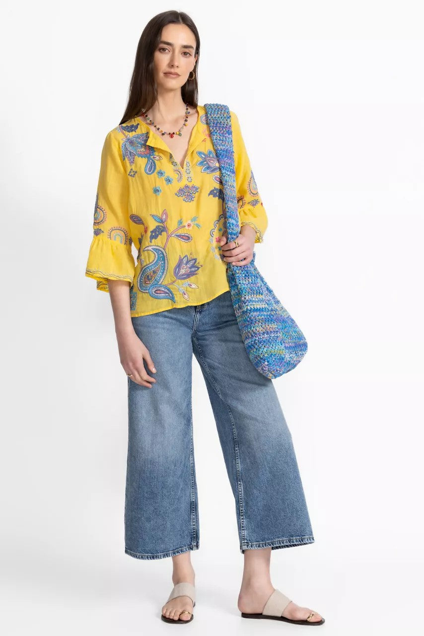 Johnny Was Women RUFFLE SLEEVE BLOUSE