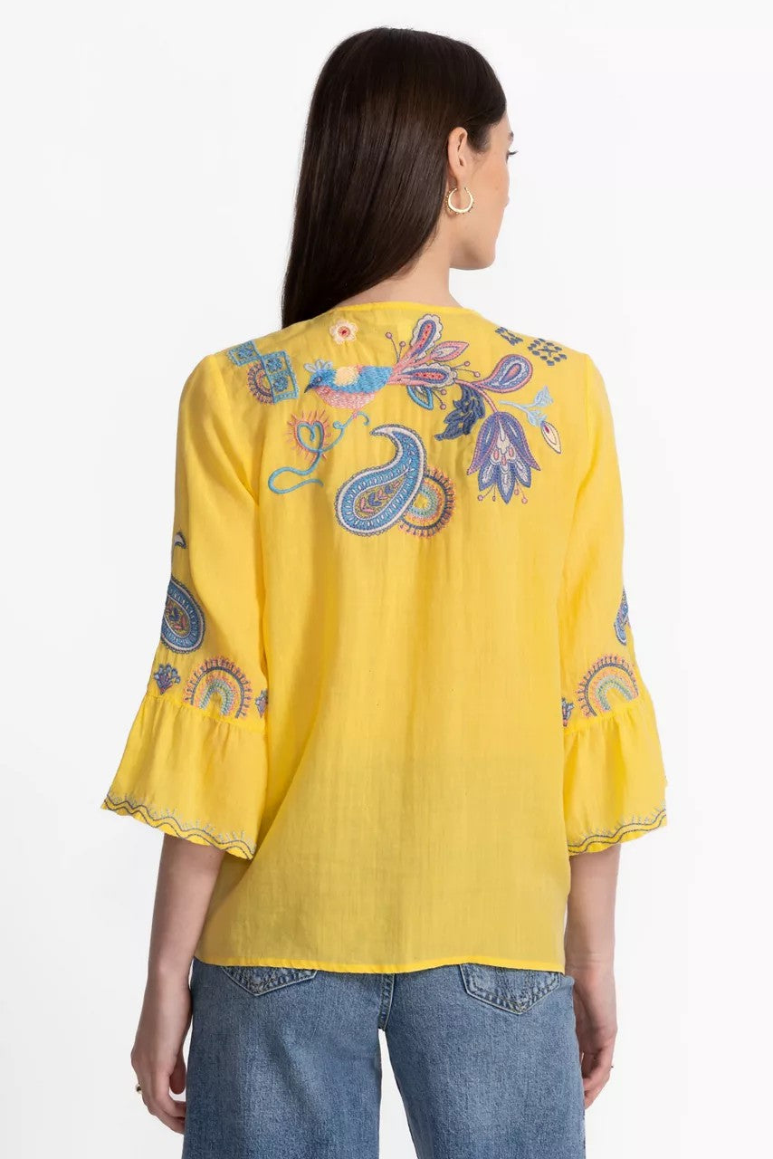 Johnny Was Women RUFFLE SLEEVE BLOUSE
