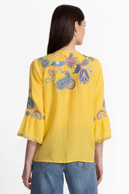 Johnny Was Women RUFFLE SLEEVE BLOUSE
