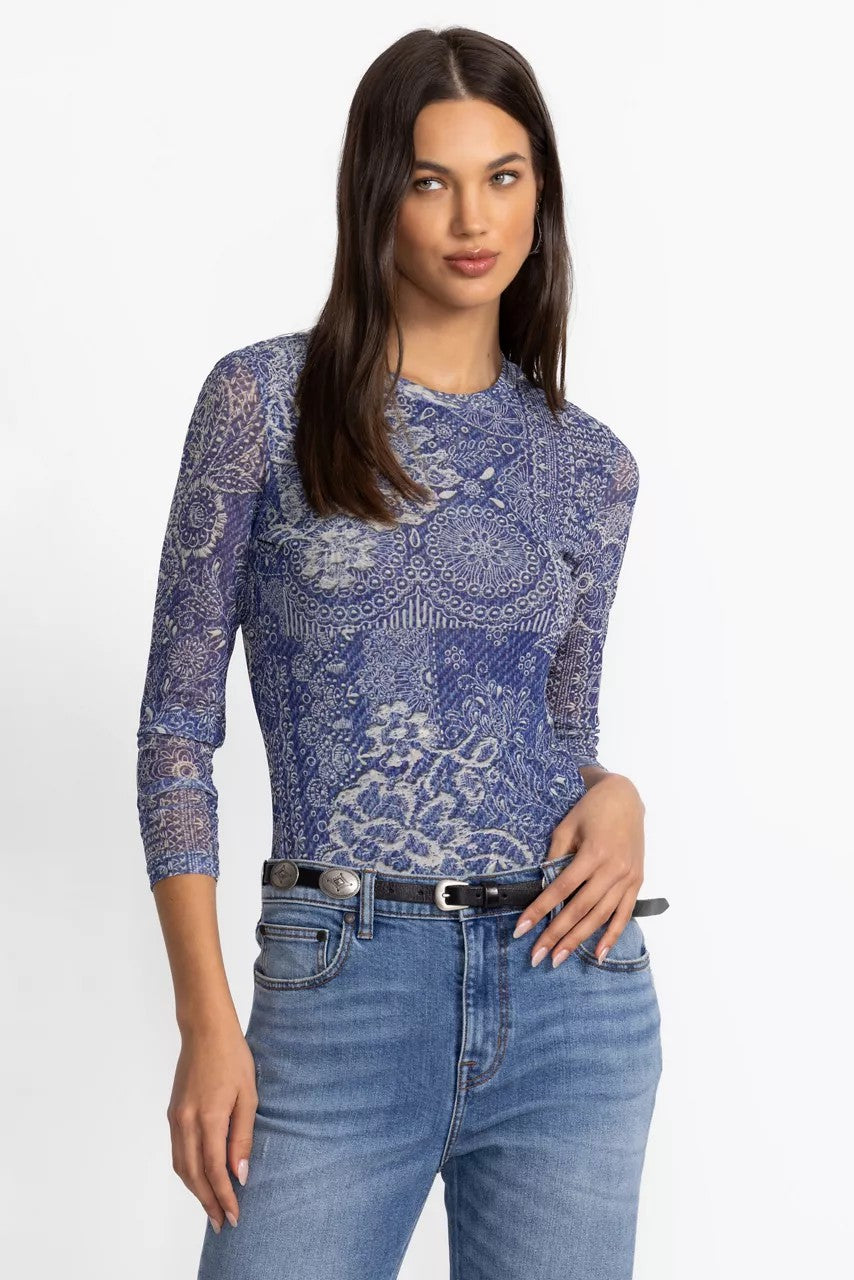 Johnny Was Women NATALIE LONG SLEEVE MESH TEE
