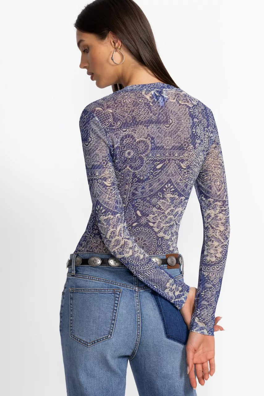 Johnny Was Women NATALIE LONG SLEEVE MESH TEE